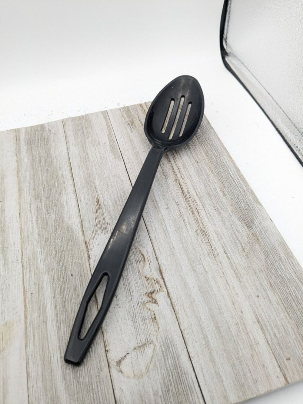 Tailor Made Products Slotted Spoon #3 Black Nylon Plastic 11 1/2"